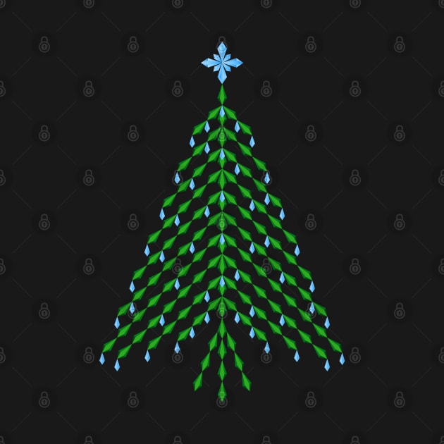 Elegant  blue and green crystal Christmas Tree design by kindsouldesign