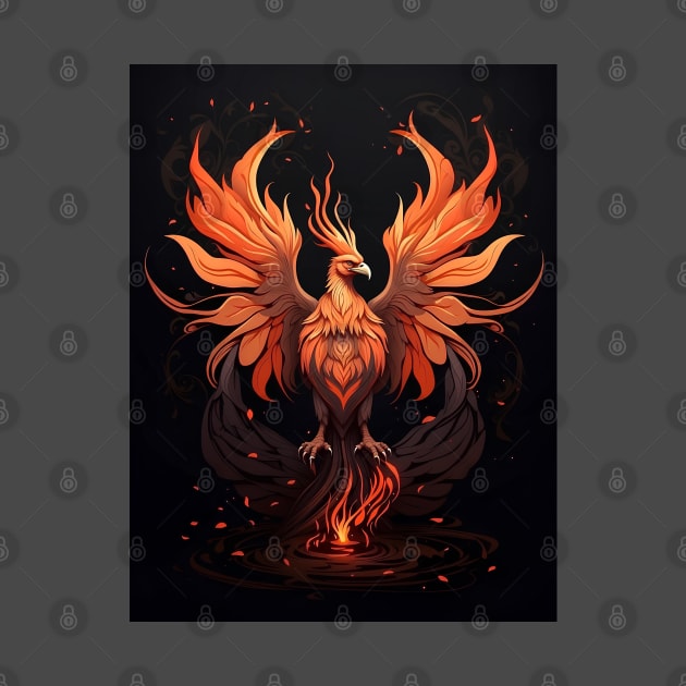 Phoenix Bird Rising From The Ashes by VivaLaRetro