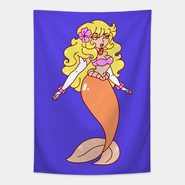 Pink and Coral Mermaid Tapestry by saradaboru