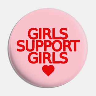 Girls Support Girls Heart Feminist Pin