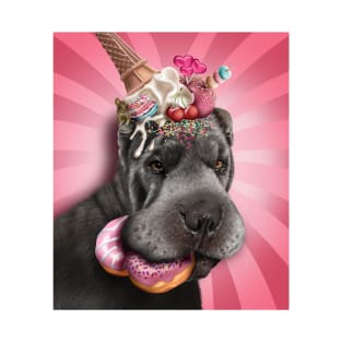 Shar Pei with ice cream and donuts T-Shirt