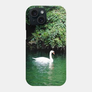 Elegant White Swan Floating in Lake Phone Case