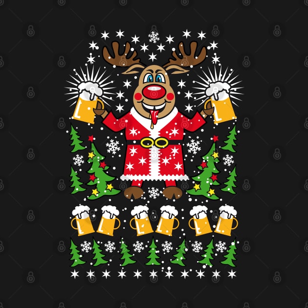 81 Reindeer Deer Rudolph Beer Santa by Margarita7