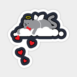 Meh Cat Cupid Valentine Angel Wings Magnet