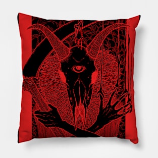Red Goat Skull The Last Exit... Pillow