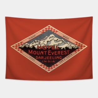 Vintage Travel Poster, Mount Everest, Darjeeling, India Tapestry