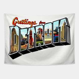 Greetings from Detroit (1950's) Tapestry