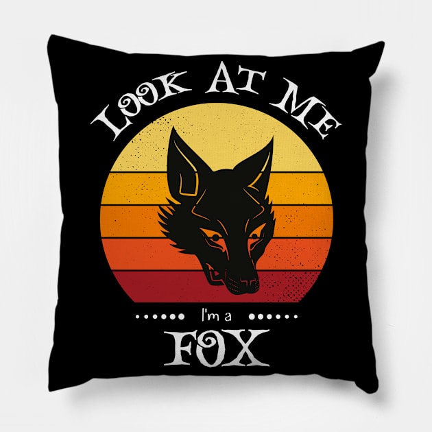 Funny Halloween Animal Look At Me Im a Fox Pillow by Art master