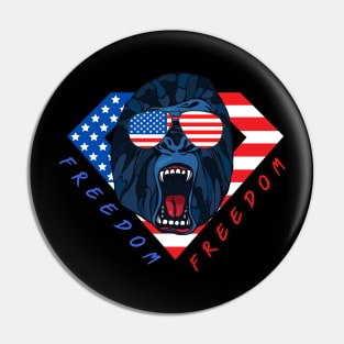 FREEDOM GORILLA Pin