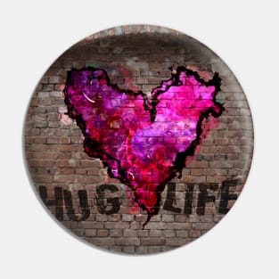 Hug Life - Pink Graffiti Pin