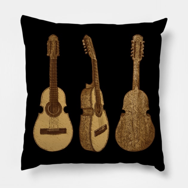 Cuatro Puertorriqueño Pillow by SoLunAgua