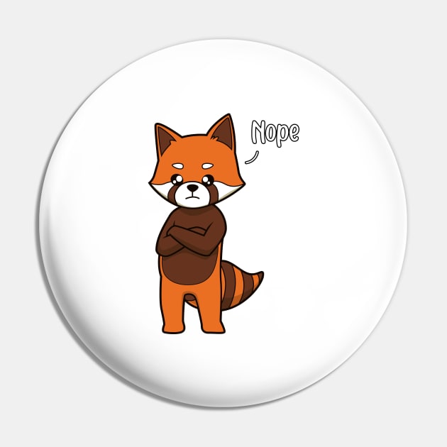 Red Panda nay-sayer - Nope Pin by Modern Medieval Design