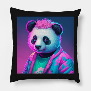 Vapor Wave Panda Pillow