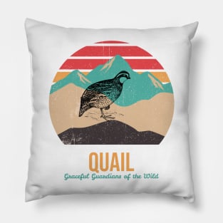 Quail: Graceful Guardians of the Wild Pillow