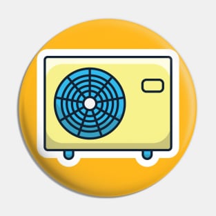 Air Conditioning Ventilator Sticker vector illustration. Technology object icon concept. Various objects of air conditioners-condensing fan sticker vector design. Pin