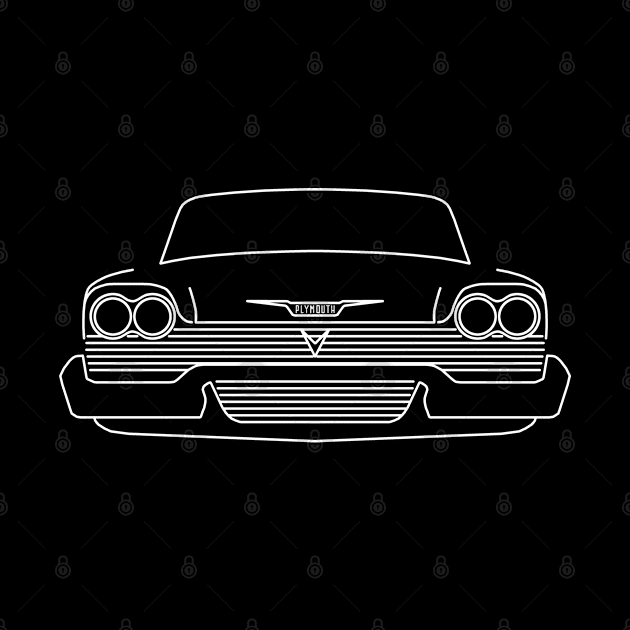 Plymouth Fury outline graphic (white) by soitwouldseem