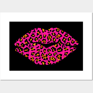 Bright Pink, Blue and Black Leopard Print Poster for Sale by Bumblefuzzies