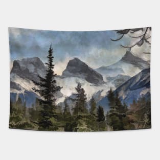 The Three Sisters - Canadian Rocky Mountains Tapestry