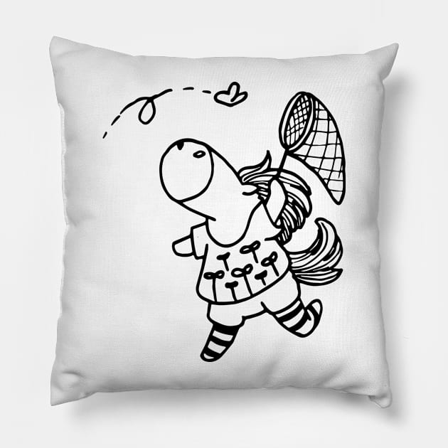 Hand Drawn Cute Animals Pillow by Wanderer Bat