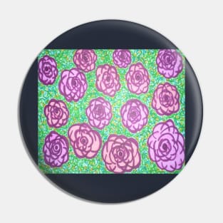 Preppy Rose Garden Print Pin