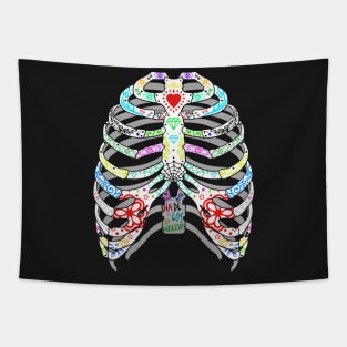 Day of the Dead Ribcage Tapestry