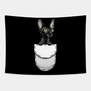 Funny Cornish Rex Pocket Cat Tapestry