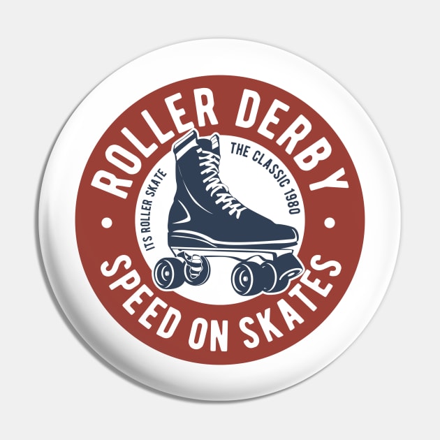 Roller Derby Speed On Skates Pin by ShopCulture