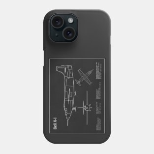 Bell X-1 - Airplane Blueprint - PD Phone Case