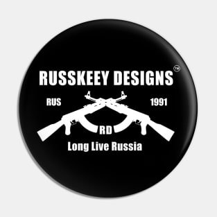 Russkeey Designs Logo (White) Pin