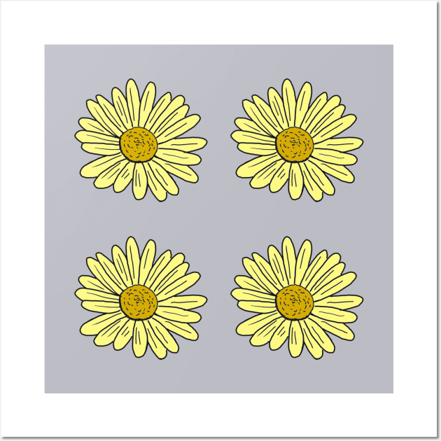 Yellow Daisy Doodle Pack - Yellow Daisy - Posters and Art Prints
