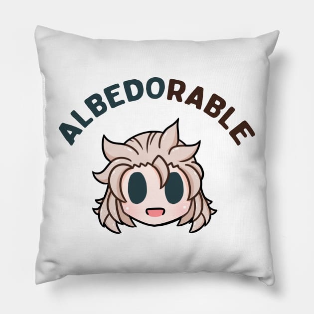 Genshin Impact Albedo adorable Pillow by Oricca