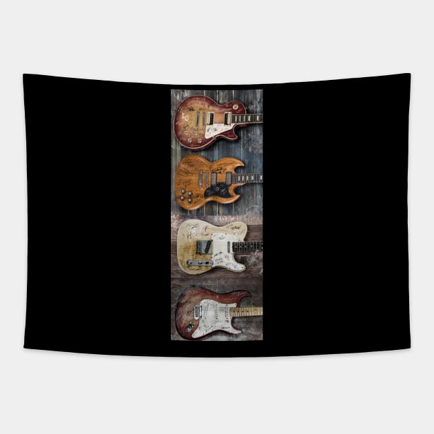 Famous guitarists signatures 3 Tapestry by IconsPopArt