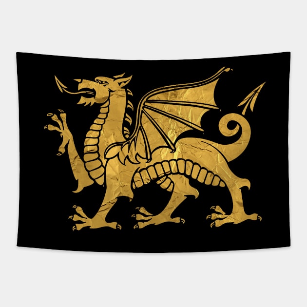 Golden Dragon Tapestry by flimflamsam