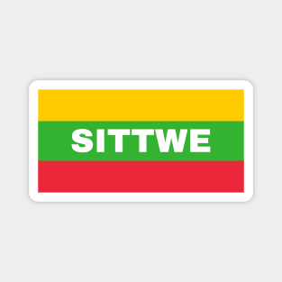 Sittwe City in Myanmar Flag Colors Magnet