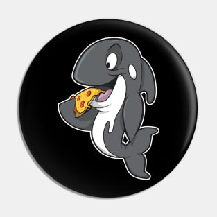 An Orca eating A Slice OF Pizza Pin