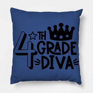 4th Grade Diva Cute Kids Girls School Back to School Pillow