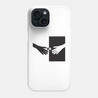 Black White Hand on Black White Background Phone Case