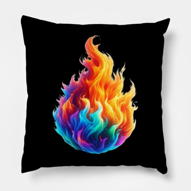 Blue Burn, Colour Fire Pillow by ThingsGotReal