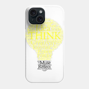 Think Light Bulb Word Cloud Yellow Light Phone Case