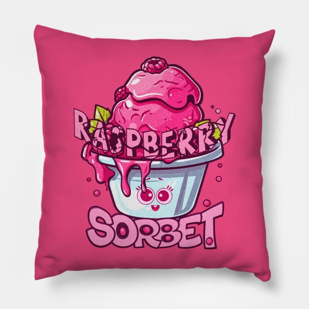 raspberry sorbet lover cute pink Pillow by nowsadmahi