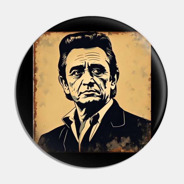 Johnny Cash Harmonious Hits Pin by labyrinth pattern