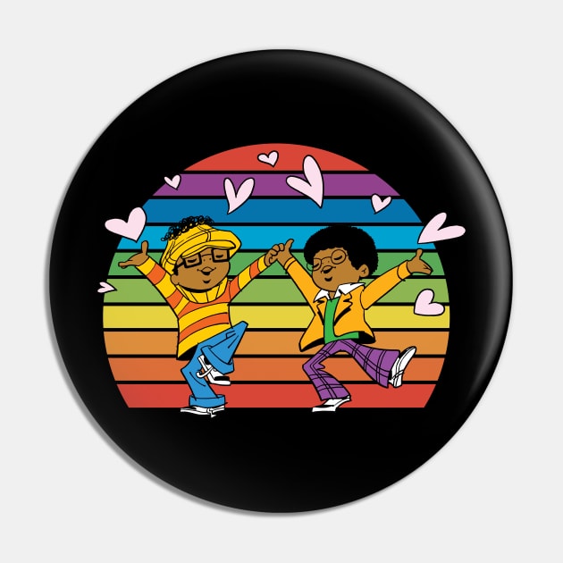 Billy Jo Jive and Smart Susie Sunset Rainbow Pin by Jacob Chabot