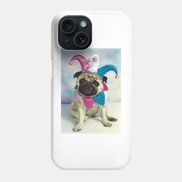 Pug Dog Jester Joker Phone Case by candiscamera