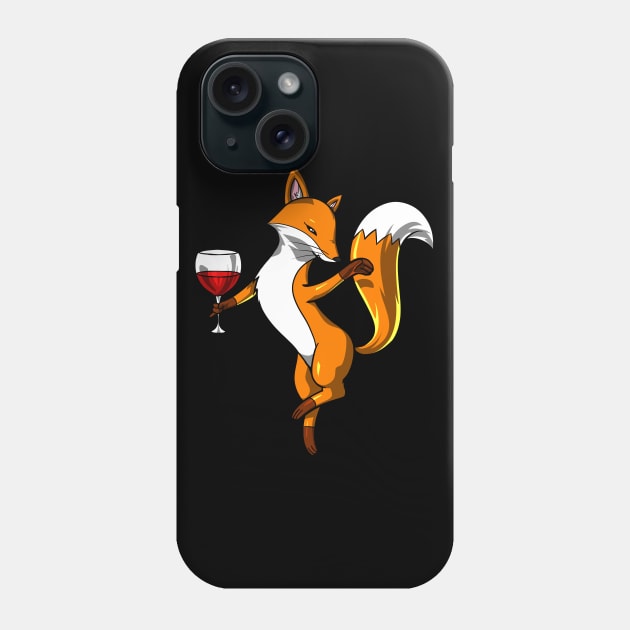 Fox Wine Drinking Party Phone Case by underheaven