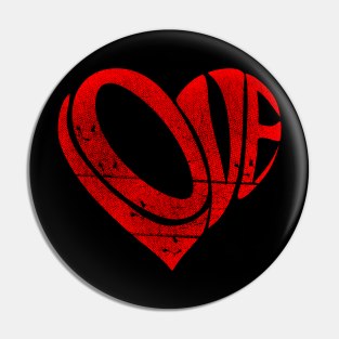 Love Heart Typo Typography Pin