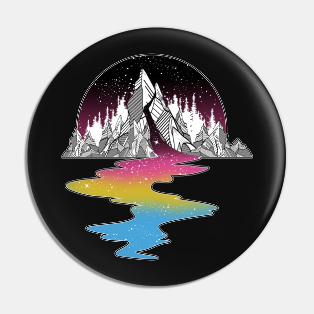 Pansexual Mountain River Pin by Psitta