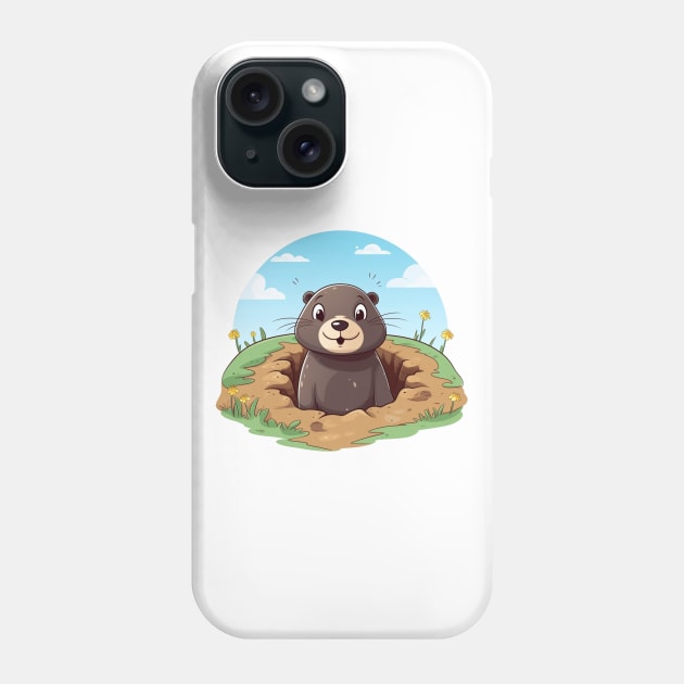 Cute mole peeked Phone Case by BloomInOctober