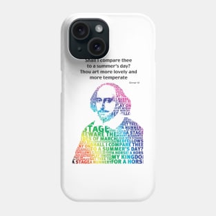 Rainbow Shakespeare Shall I Compare Thee Phone Case