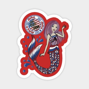 100% mermaid in the USA Magnet