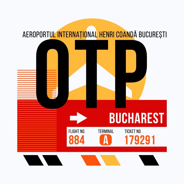 Bucharest (OTP) Airport // Sunset Baggage Tag by Now Boarding